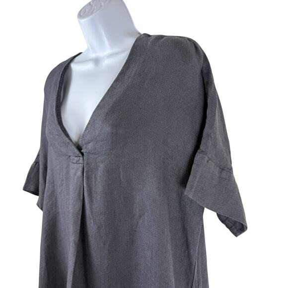 Faherty Dress Womens Small Blue Sanibel Basketweave 100% Linen Coastal Chic - Picture 7 of 13